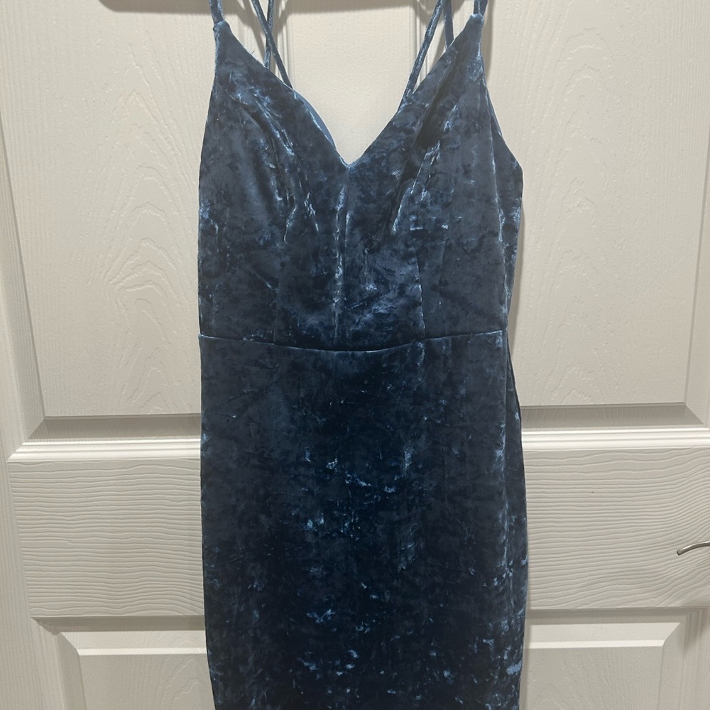Blue Velvet Dress